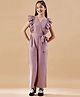 Cherry & Jerry Short Flutter Sleeves Tie Up Detail  Jumpsuit  - Peach