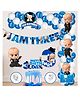 Zyozi 3rd Birthday Boss Baby Theme Balloon Arc decoration Boss Baby Theme Third Birthday for Boys Blue - Pack of 60
