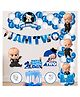 Zyozi 2nd Birthday Boss Baby Theme Balloon Arc Decoration Boss Baby Theme Second Birthday for Boys Blue - Pack of 60