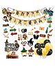 Zyozi Hary Poter Birthday Decorations Black and Yellow - Pack of 63