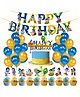 Zyozi Little Krishna Theme Birthday Party Supplies and Decorations Little Krishna Blue and Gold- Pack of 37