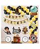 Zyozi Hari Pottar Birthday Decorations Hari Pottar Birthday Party Supplies for Kids Black and Yellow - Pack of 60