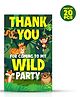 Zyozi Jungle Theme Thank You for Coming To My Wild Party Tags for Birthday Green & Yellow - Pack of 20