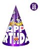 Zyozi Space Theme Birthday Party Hats Happy Birthday Cone Party Hats for Kids Purple - Pack of 10