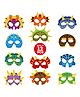 Zyozi Dinosaur Masks Party Supplies Felt and Elastic for Kid Dinosaur Masks Dress Up Multicolour - Pack of 12