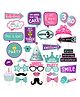 Zyozi 3rd Birthday Photo Booth Props Kit Multi Colour - Pack of 30