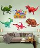 Zyozi Dinosaur theme Birthday Cardstock Cutout with Glue Dot for Kids Theme MultiColour - Pack of 7