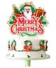 Zyozi Merry Christmas Cake Topper Color Christmas Party Cake Decoration Red Green - Pack of 1
