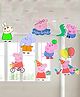 Zyozi Peppa Pig Theme Birthday Ceiling Hanging Streamers Kids Theme Multi Colour - Pack of 8