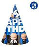 Zyozi Boss Baby Theme 6 Month Birthday Cone Party Hats Blue - Pack of 10