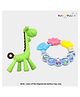 NeonateCare Baby Teether Set of 2 , Soft Silicone Giraffe,Ring Giraffe Shape Teether ( Green Giraffe - Blue Ring teether) - Multicolor