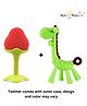Neonate Care Baby Teether Set of 2, , Soft Silicone Teether (Red Fruit Shape, Green Giraffe Teether)