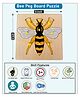 WISSEN Wooden Bee parts peg board puzzle for kids - 9 Pieces