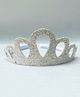 FOLLOW THE NEEDLE Faux Leather Glitter Crown Hair Band - Silver