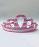 FOLLOW THE NEEDLE Faux Leather Glitter Stripe Crown Hair Band - Pink