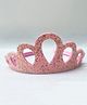 FOLLOW THE NEEDLE Faux Leather Glitter Crown Hair Band - Peach