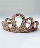 FOLLOW THE NEEDLE Faux Leather Glitter Crown Hair Band - Copper Brown