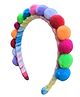 FOLLOW THE NEEDLE  Pom Pom Appliqued Hair Band - Multi Colour
