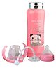 FANTASY INDIA Stainless Steel Thermal Insulation Baby Feeding Bottle for New Born Baby Toddler BPA Free Stylish Design with Handles 240 ml ( Pink - Random Print )