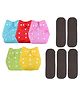 Fantasy IndiaCloth Diaper Nappies With Wet-Free Inserts for Babies (5 Layer Insert Pad For Cloth Diapers) - Assorted