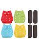 Fantasy India Cloth Diaper Nappies With Wet-Free Inserts for Babies (5 Layer Insert Pad For Cloth Diapers) - Assorted