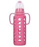 FANTASY INDIA Ultrasoft Nipple Glass Feeding Bottle with Silicone Cover Feeding Bottle With Handle Pink - 240 ml