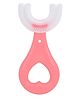 U Shaped Toothbrush for Kids Manual Whitening Toothbrush - Pink