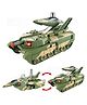 Fantasy India 2 in 1 Tank Aircraft Convertible Tank & Jet Fighter Airplane Toy with Lights and Shooting Music - Green