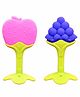 FANTASY INDIA Baby Silicone Teether Apple & Grapes Pack of 2 - Multicolour