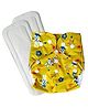 FANTASY INDIA Washable Baby Diaper Premium Cloth Diaper Reusable Adjustable Size  Waterproof Pocket Cloth Diaper Nappie 1 Diaper and 2 Insert Pad - Yellow