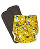 FANTASY INDIA Washable Baby Diaper Premium Cloth Diaper Reusable Adjustable Size  Waterproof Pocket Cloth Diaper Nappie 1 Diaper and 2 Insert Pad - Yellow