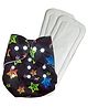 FANTASY INDIA Washable Baby Diaper Premium Cloth Diaper Reusable Adjustable Size Waterproof Pocket Cloth Diaper Nappie - 1 Diaper and 2 Insert Pad