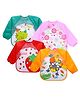 Fantasy India  Long Sleeve Waterproof Cartoon Animals Print Feeding Bibs  Pack of 4 - (Color & Print May Vary)
