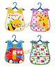 Fantasy India Washable Colorful Waterproof Baby Apron cum Bib with Cute Cartoon Drool Pack of 4 - Random Print(Assorted)