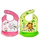 FANTASY INDIA Bib Apron for Feeding with Detachable Food Catcher Waterproof Pack of 2 (Assorted Colors & Prints)