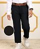 Mark & Mia Full length Party Wear Trouser with Belt Detailing - Black