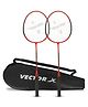 Vector X VXB 50 T Joint Alloy Steel Badminton Racquet Full Set Pack of 2 - Red