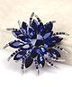 Yellow Chimes Floral Brooch for Women Elegant Blue Crystal Floral Shaped Brooch for Women and Girls