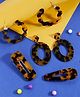 Yellow Chimes Combo of Gold Plated Geometric Shape Design Hoop Earrings and Hair Clip Set - Brown