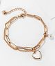 Yellow Chimes Bracelet for Women and Girls Rose Gold Bracelets Western Style Stainless Steel Heart Charm Chain Bracelet - Golden
