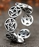 Yellow Chimes Toned Star Symbol Ring Steel Adjustable Finger Ring - Silver