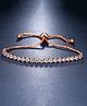 Yellow Chimes Rose Gold plated White Crystal Studded Adjustable Bracelet - Rose Golden