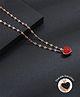 Yellow Chimes Statement Style Rose Gold Plated Heart Chain Pendant Necklace - Red