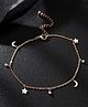 Yellow Chimes Elvora Anklets for Women Rose Gold-Plated Stainless Steel Moon & Star Charms Anklet For Women and Girls Valentine Gift for Girls