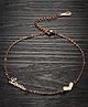 Yellow Chimes Anklets Rose Gold Plated Stainless Steel Love Heart Shaped Fashion Anklet - Gold