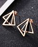 Yellow Chimes Stud Earrings for Women Western Rose Gold Plated Stainless Steel Black Triangular Studs Earrings For Women and Girls