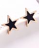 Yellow Chimes Stud Earrings for Women Western Rose Gold Plated Stainless Steel Black Star Shaped Studs Earrings For Women and Girls