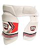 SS Men's Aerolite Cricket Batting Combo Right Hand Thigh Guard- White & Red