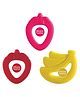 Bee Baby Fruit Shape Soft Silicone Teethers Combo with Carrying Case Pack of 3 - Multicolour