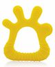BeeBaby Finger Shape Soft Silicone Teether with Carry Case BPA Free Teething Toy for Babies with Textured Surface for Soothing Gums. 100% Food Grade  - Yellow